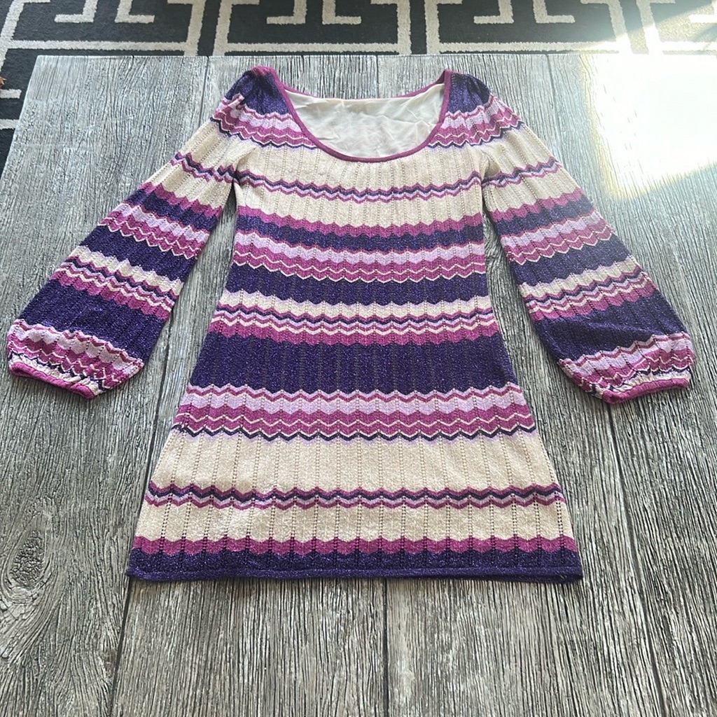 Vintage "Missoni Like" Bebe No Tags Balloon Sleeve Mini